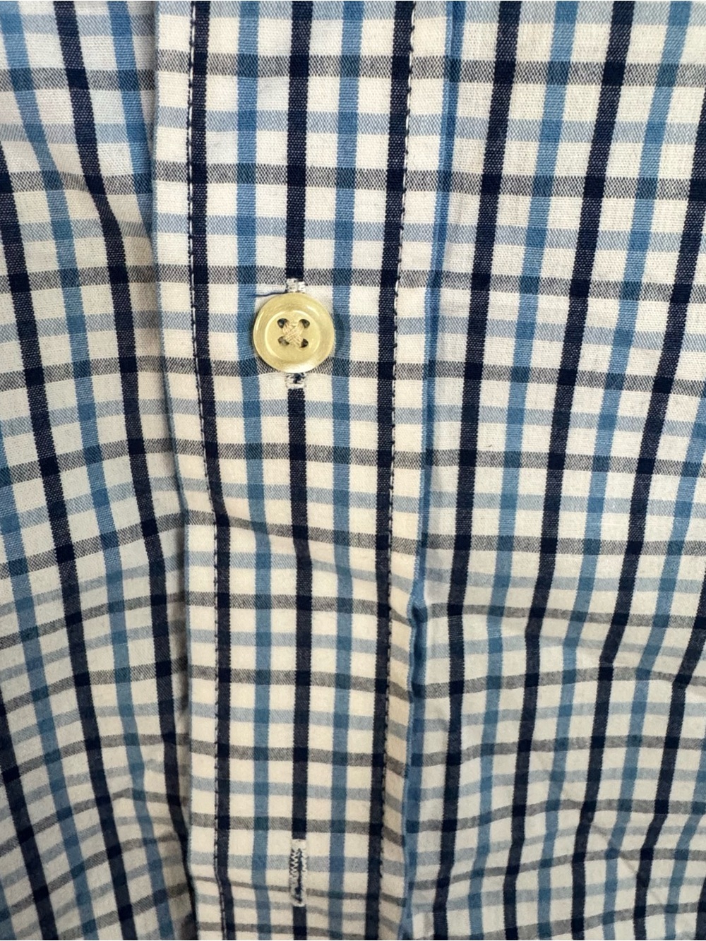 IZOD Men’s Large Shirt 100% Cotton Blue White Plaid Check Long Sleeve Button Up - Picture 9 of 11
